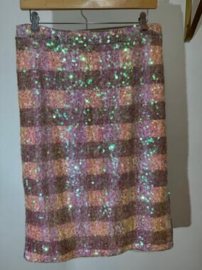 V Christina Sequin Pencil Midi Skirt